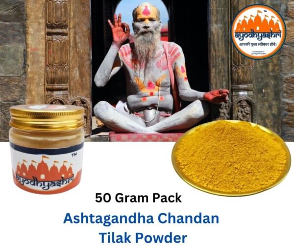 Ashtagandha Chandan Powder Original | Kesar Tulsi Mix Tilak Powder-50 Gram - Image 2