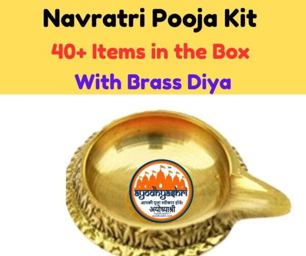 Navratri Pooja Kit with Brass Diya-(40+Items) - Image 3