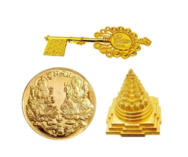 Lord Laxmi Ganesha Coin with Shri Yantra