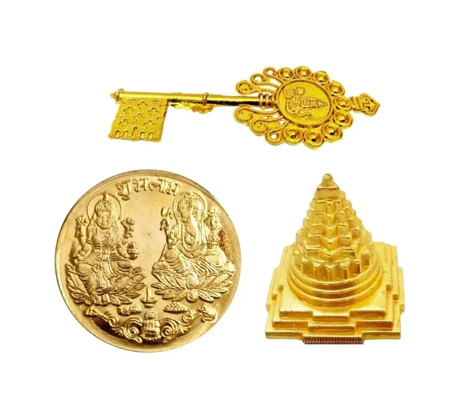 Lord Laxmi Ganesha Coin with Shri Yantra