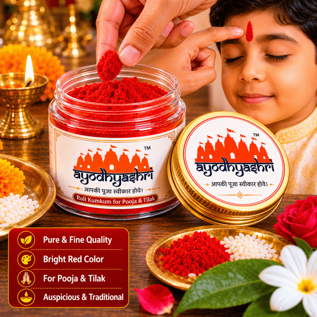 Puja ritual with Ayodhyashri kumkum