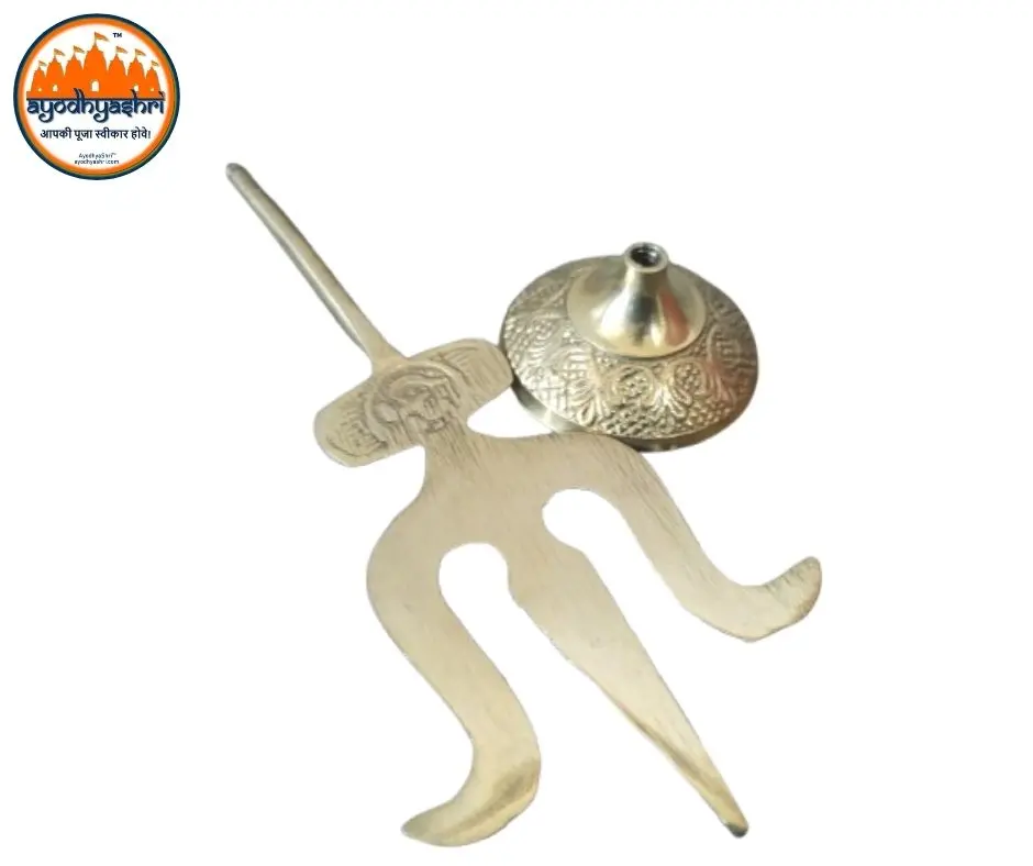 Brass Trishool with Base Stand