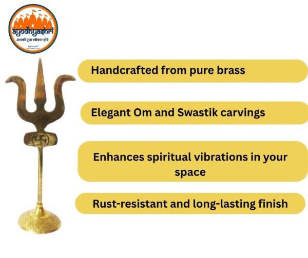 Brass Trishool for Pooja & Mandir Décor