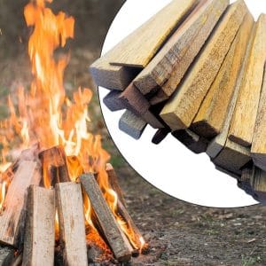 Ayodhayshri 500g Multipurpose Firewood Logs arranged neatly in a small bundle, highlighting size and quality