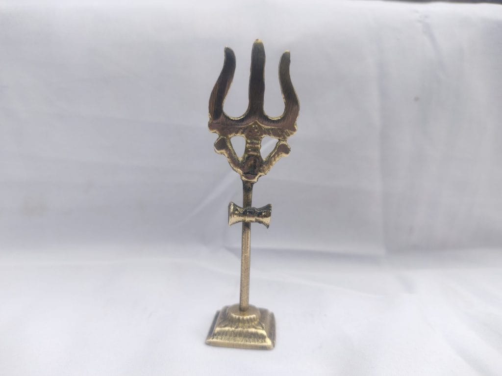 Brass Trishul with Stand Brass Statue-Ayodhayshri