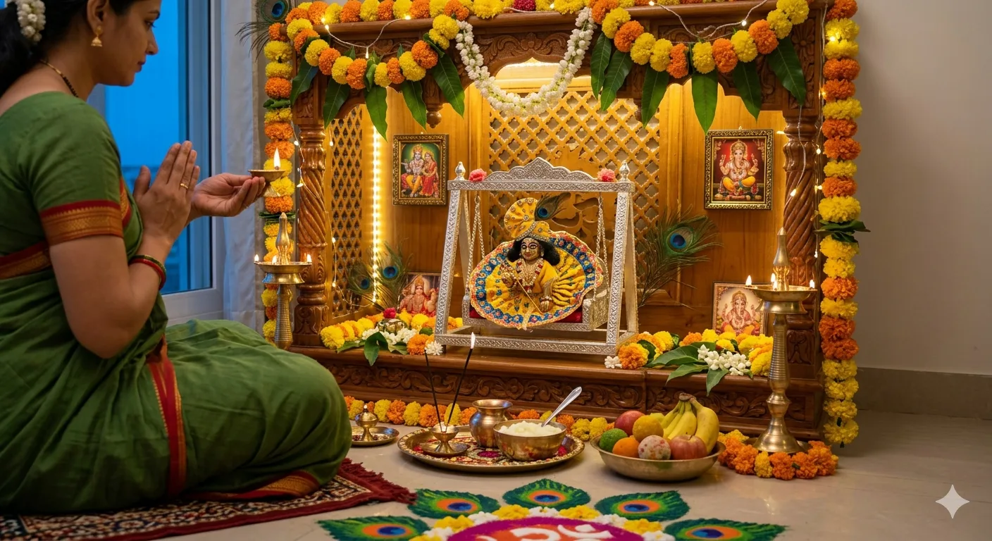 Krishna janmashtmi pooja vidhi ayodhyashri
