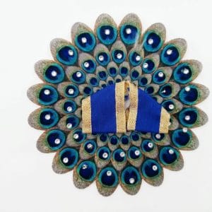 Royal Blue Traditional Laddu Gopal Poshak Size No. 1 | Fancy Designer Krishna Ji Dress with Mor Pankh Design | Handmade Bal Gopal Thakur Ji Shringar Vastra for Janmashtami