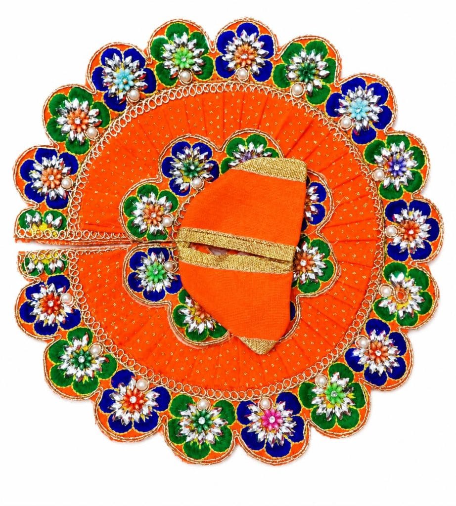 Orange Fancy Laddu Gopal Poshak Size No. 1 | Designer Krishna Ji Dress