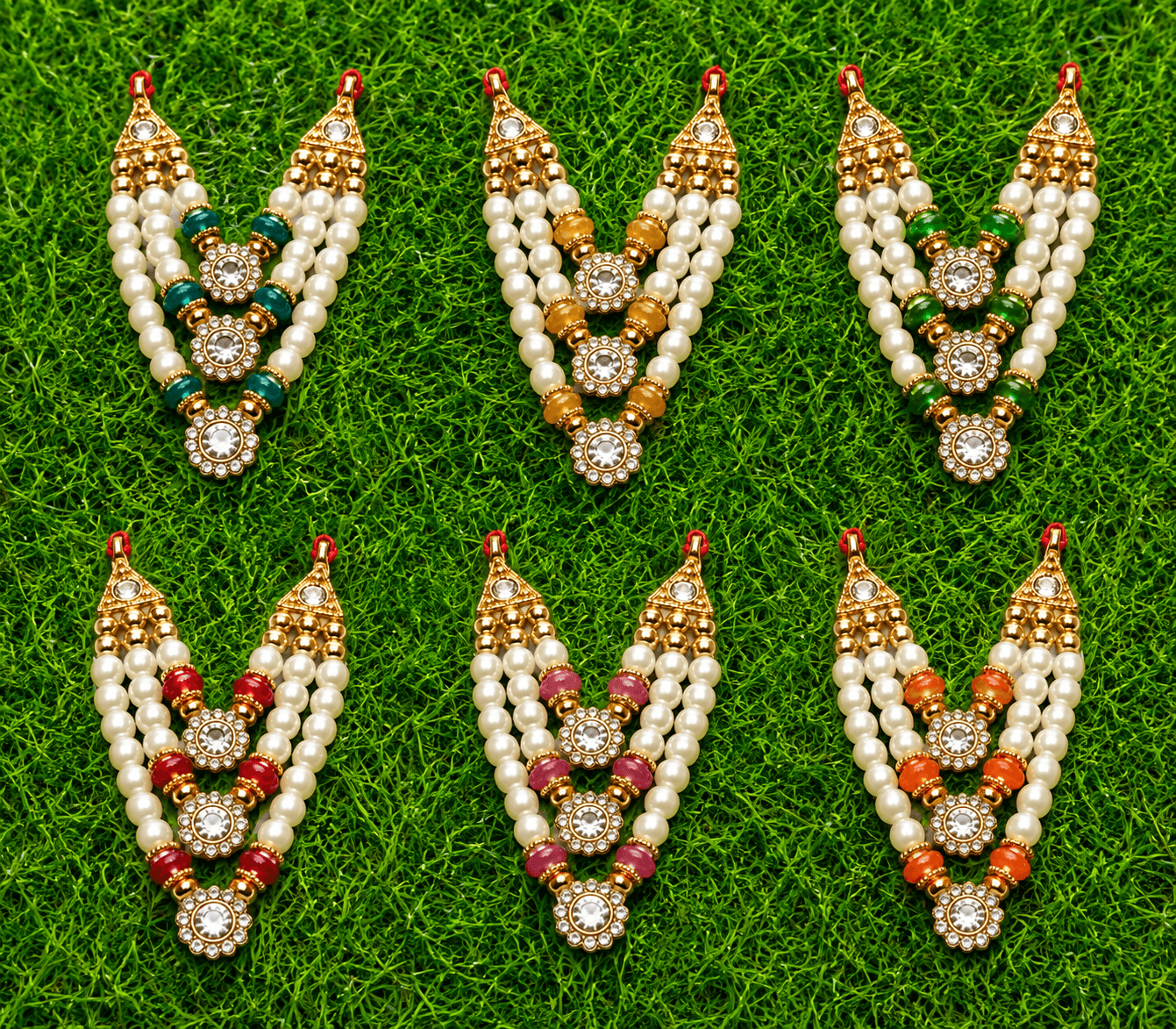 Laddu Gopal Shringar Mala Set of 6 | Pearl (Moti) - Image 2