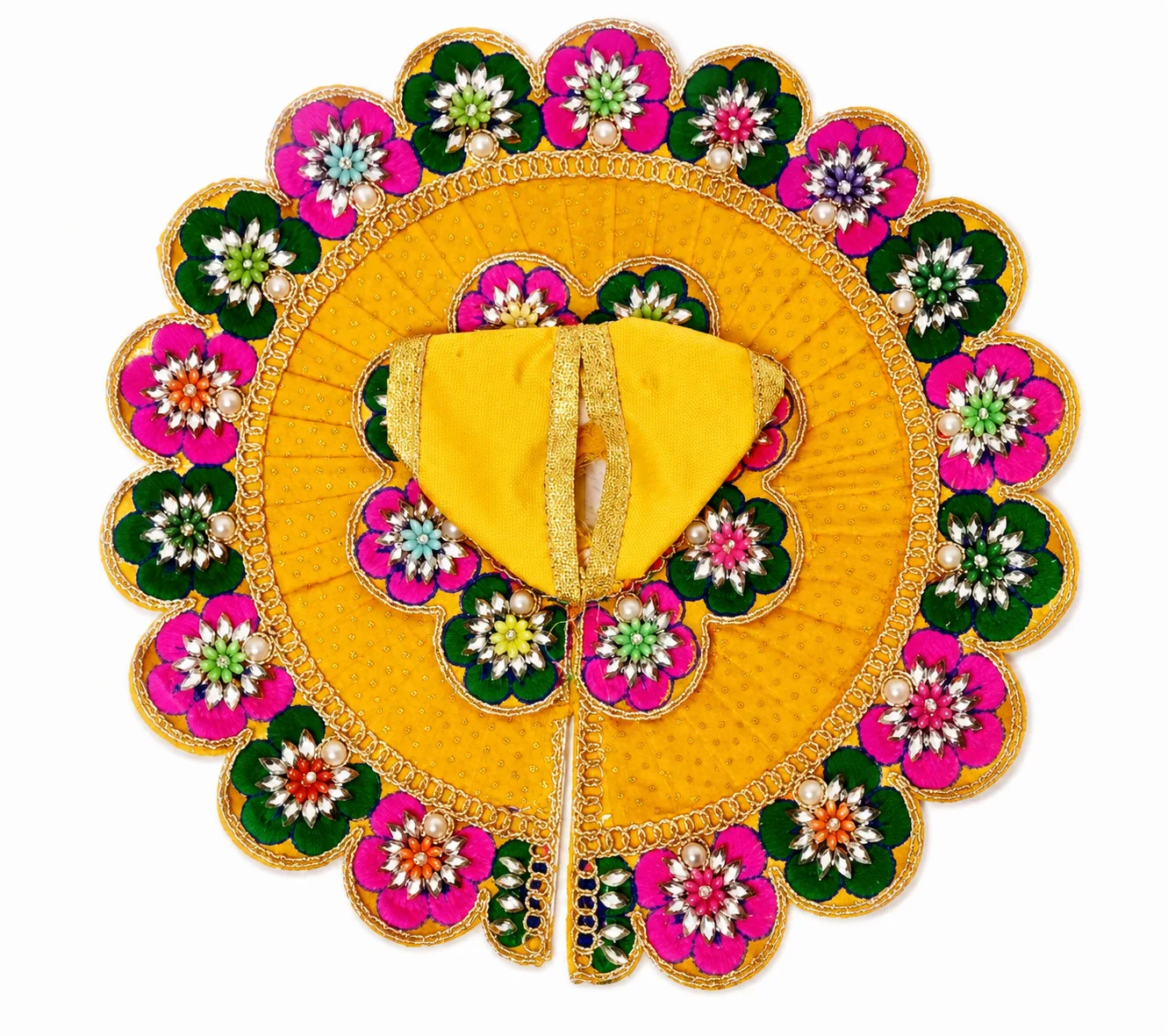 Fancy Dress for Thakur Ji 4 No-8inch Yellow Colour