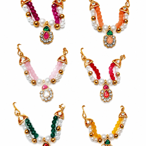 Laddu Gopal Shringar Mala Set of 6 | multicoloured Pearl (Moti) Krishna Ji