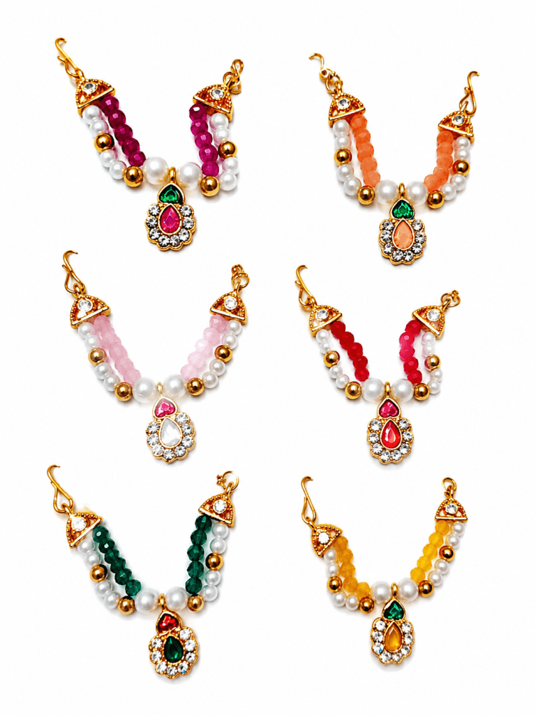 Laddu Gopal Shringar Mala Set of 6 | multicoloured Pearl (Moti) Krishna Ji