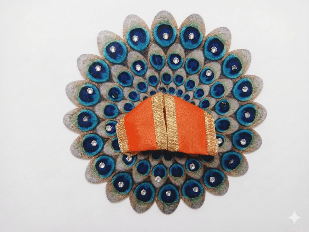 Beautiful Krishna Dress Collection for Bal Gopal 1no-5inch Orange