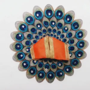 Beautiful Krishna Dress Collection for Bal Gopal 1no-5inch Orange