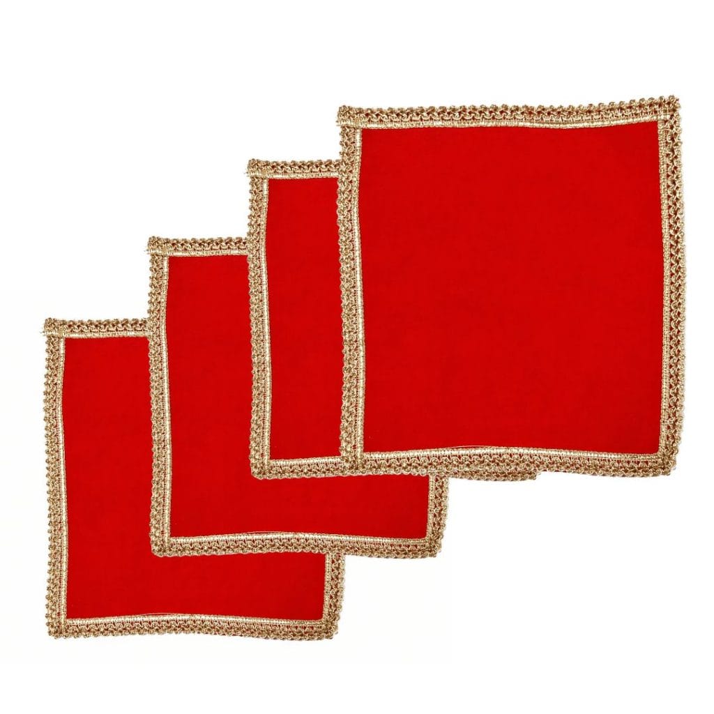 Velvet baithak Assan Big Plain Velvet Pooja rumal Aasan (Pack of 3) (8x10 inch)
