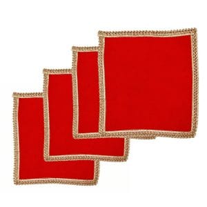 Velvet baithak Assan Big Plain Velvet Pooja rumal Aasan (Pack of 3) (8x10 inch)