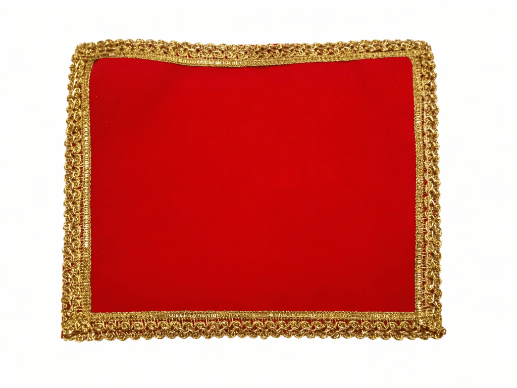 Red Velvet Chowki Aasan Cloth for Puja(Pack of 1) (6x8 inch)