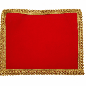 Red Velvet Chowki Aasan Cloth for Puja(Pack of 1) (6x8 inch)