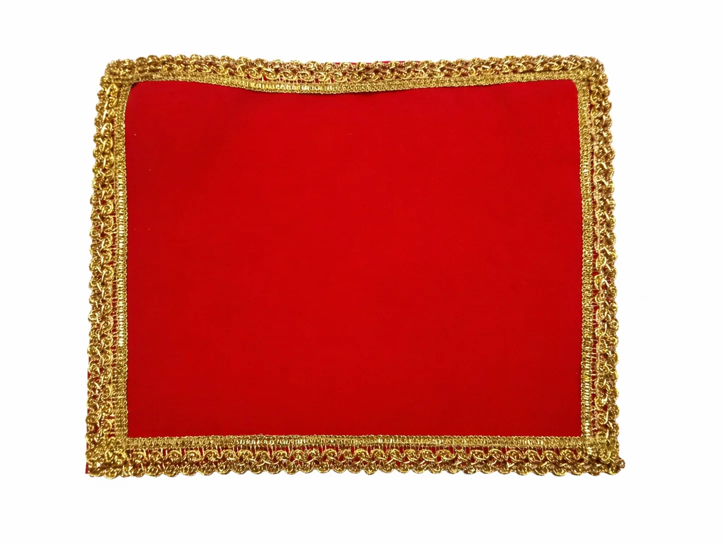 Red Velvet Chowki Aasan Cloth for Puja(Pack of 1) (6x8 inch)