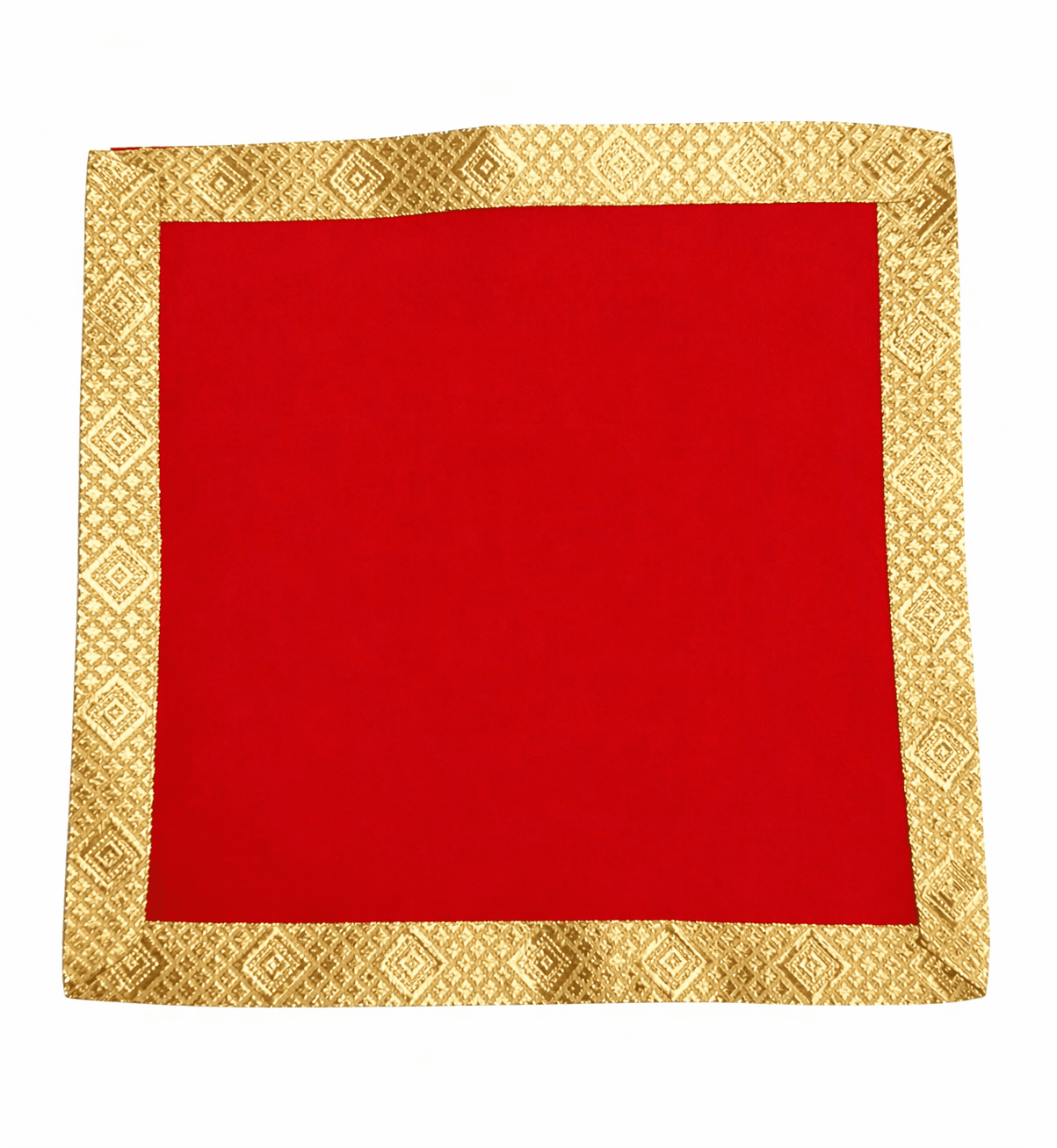 Red Velvet Chowki Aasan Cloth for Puja (Pack of 1)(10x10 inch) - Image 2