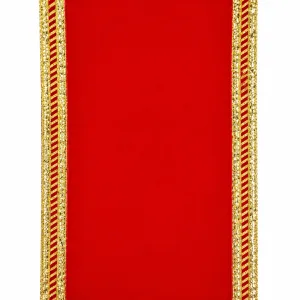 Red Velvet Chowki Aasan Cloth for Puja(Pack of 1) (13x26 inch)