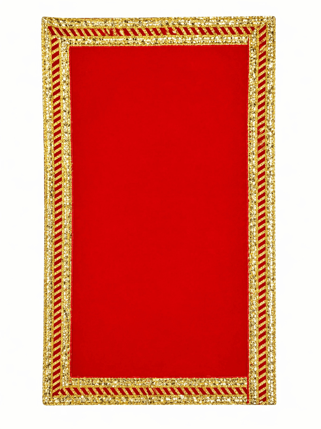 Red Velvet Chowki Aasan Cloth for Puja(Pack of 1) (13x26 inch)