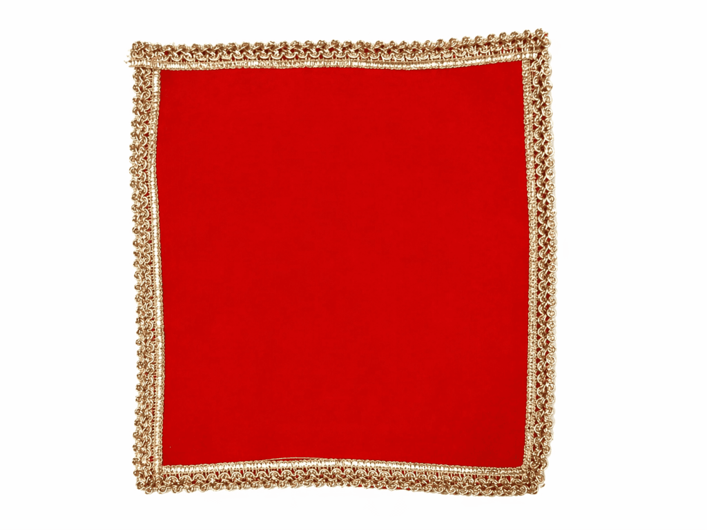 Red Velvet Chowki Aasan Cloth for Puja (Pack of 1)(8x10 inch)