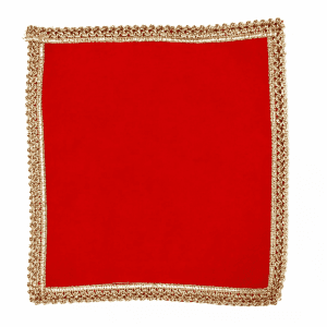 Red Velvet Chowki Aasan Cloth for Puja (Pack of 1)(8x10 inch)