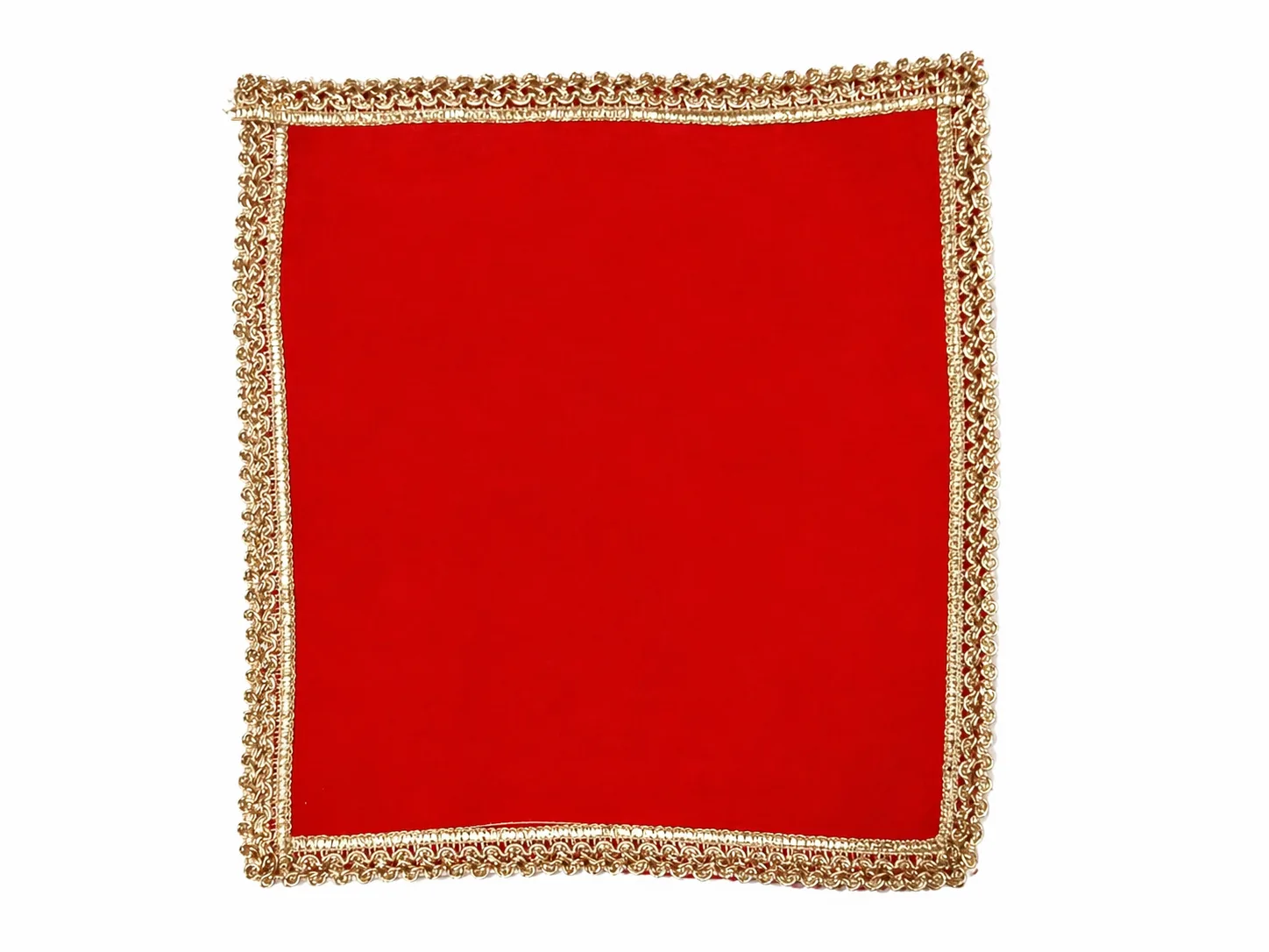 Red Velvet Chowki Aasan Cloth for Puja (Pack of 1)(8x10 inch)